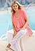 Woman Within Plus Size Crochet-Trim Knit Top - 18/20, Sweet Coral