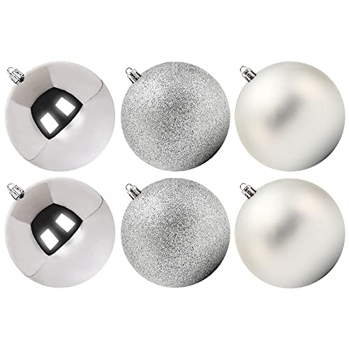 6-tlg. XL Weihnachtskugeln Set Für Draußen - Frostsicher Bis -5°C, Ø 12 Cm - Perfekt Für Garten & Balkon