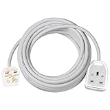 Brennenstuhl Extension Cable for home and office (3m cable for indoor use, with socket 13 A BS) white