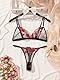 Satohom Damen Dessous-Set Spitze Bügel Push Up Mesh Transparente Unterwäsche Transparentes Babydoll BH und Höschen Sets Blumenbestickte freche Teddy-Outfits für Damen Karneval Valentinstag
