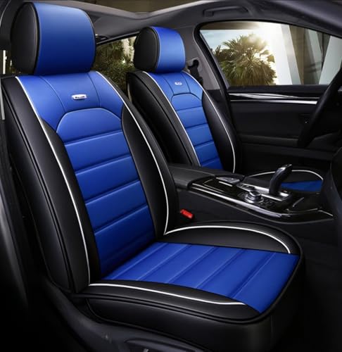 日産セレナ C27 C26 C25 H28.8~に適用車 シートカバー 車クッション 座布団 防水 全天候型汚れ防止 取付簡単 滑り止め 収納便利耐摩耗性通気性レザー材質(青,枕なし)