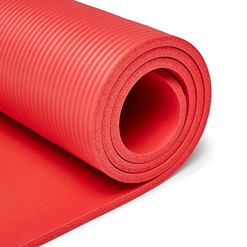 Amazon Basics Extra Thick Exercise Yoga Gym Floor Mat With Carrying Strap, 74 X 24 X .5 Inches, Red #TOP3