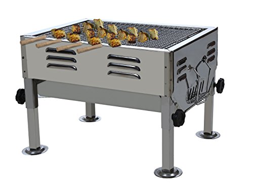 Fabrilla Stainless Steel Barbeque Portable with Skewers BBQ Charcoal Grill (B01BU03J6A) Amazon Price History, Amazon Price Tracker