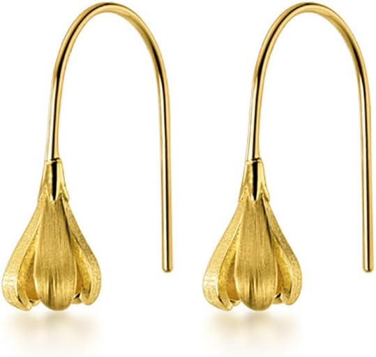 Solid 925 Sterling Silver Flower Drop Earrings Dangle for Women Teens Bud Flower Drop Earrings Hook Studs Hypoallergenic