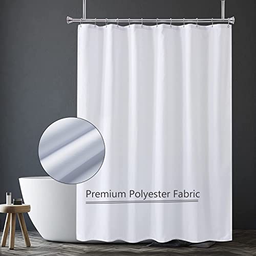 Image of LLSCL Fabric Shower Curtain Liner with Magnets, Waterproof Hotel Quality, 72 x 72 Machine Washable (White)
