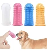 4 PCS Dog Toothbrush, Cat Toothbrush, Dog Finger Toothbrush, Silicone Pet Finger Dog Toothbrush, ...