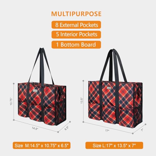 Image of TOPDesign Utility Water Resistant Tote Bag with 13 Pockets, Zipper Closure