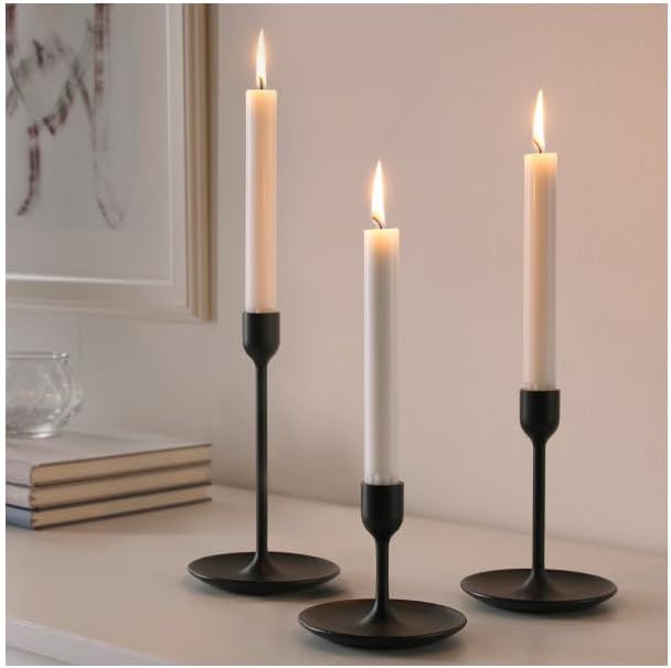 Calm & Bright White Candle Set – 20 Chandelier Candles + 24 Tealights – Unscented Home Décor Bundle for Relaxation, Dinner, Gift