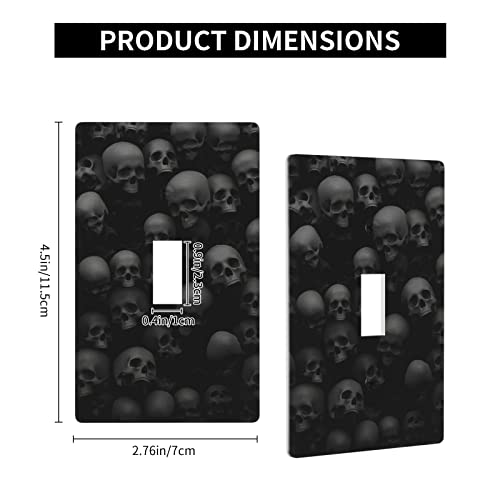 Black Skull Single Toggle Light Switch Cover Plate Decorative For Kitchen Standard Size 1 Gang 4.5" X 2.76" #TOP3