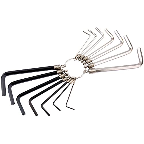 14 Pieces New Imperial Wrench Set Allen Alan Hex Hexagon Key with Key Ring (14 Pieces Hexagon Key Set)