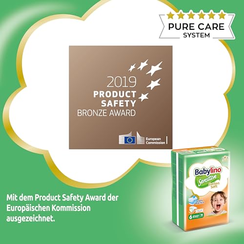 Babylino Sensitive Baby Windeln Größe 6, Extra Large (13-18Kg), 114 Windeln
