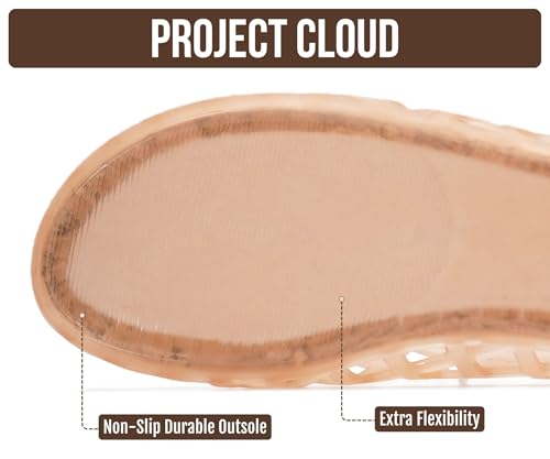 Image of Project Cloud Jelly Shoes Women - Lightweight & Water-Resistant Women's Flats Sandals - Non Slip Womens Shoes - Perfect Summer Jelly Flats for Women 2026 (Jellz)