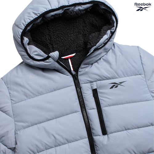 Image of Reebok Mens Heavyweight Sherpa Lined Puffer Parka, Quilted Ski Jacket