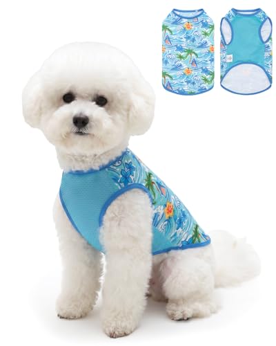 Image of CuteBone Mesh Panel Dog Tank Top - Breathable Dual-Fabric Pet Vest Lightweight Summer Small Dog Shirts - Keep Your Pets Cool, Sun-Protected Outdoors