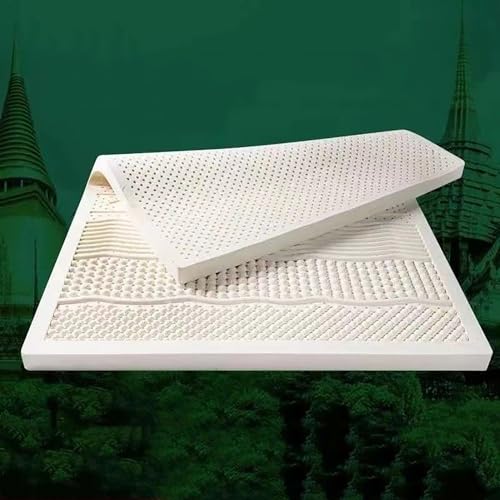 Matratze aus Naturlatex, 2/3/4 Zoll dick, mittlere Festigkeit, Bezug aus Baumwolle, chemikalienfrei, Memory-Schaum-Alternative, Schmerzlinderung, umweltfreundliche Schlaflösung.