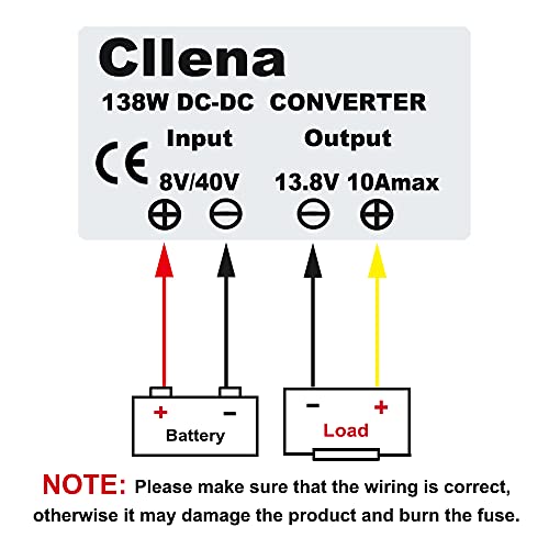 Image of DC 8V-40V to 13.8V 10A Automatic Buck Boost Converter Step Down /Up Regulator Voltage Reducer Converter Waterproof Regulated DC Power Supply for Golf Cart Club Car LED Light