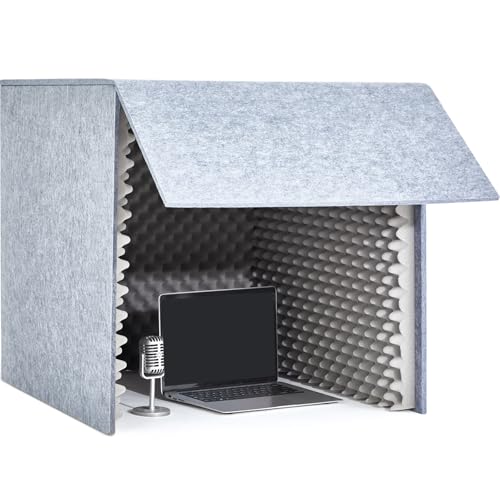 Portable Vocal Recording Booth Soundproof Cover (Grey)