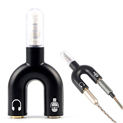 Image of FENTICO 3.5mm Stereo TRS Female Jack to Headphone Microphone Splitter Converter Adaptor (Specially Design for Mobile and Tablet Only)