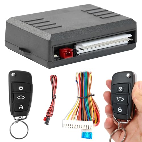 XUKEY Auto Zentralverriegelung Universal Keyless Go Nachrüsten Schlüsselloses Zugangssystem Auto Türschloss Keyless Entry System mit 2 Fernbedienung Kit – Bild 4