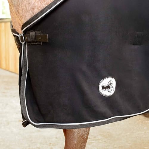 Jeffers Elite Fleece Cooler Blanket for Horses, 81" – Contoured Moisture Wicking Horse Cooler, Lightweight Breathable Fleece Horse Cover for Layering, Travel, Grooming & All Year Round Use - Black - Image 6