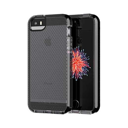 Tech21 Protective Thin Evo Mesh Patterned Back Case Cover for iPhone 5/5s/SE, Smokey/Black