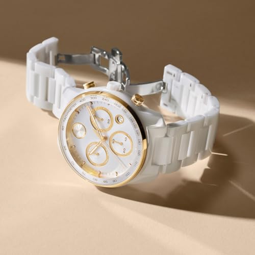 Movado Bold Verso Men's Sport Watch - Swiss Quartz Chronograph Movement, Ceramic Link Bracelet - 5 ATM Water Resistance - Luxury Fashion Timepiece for Him - 44mm4