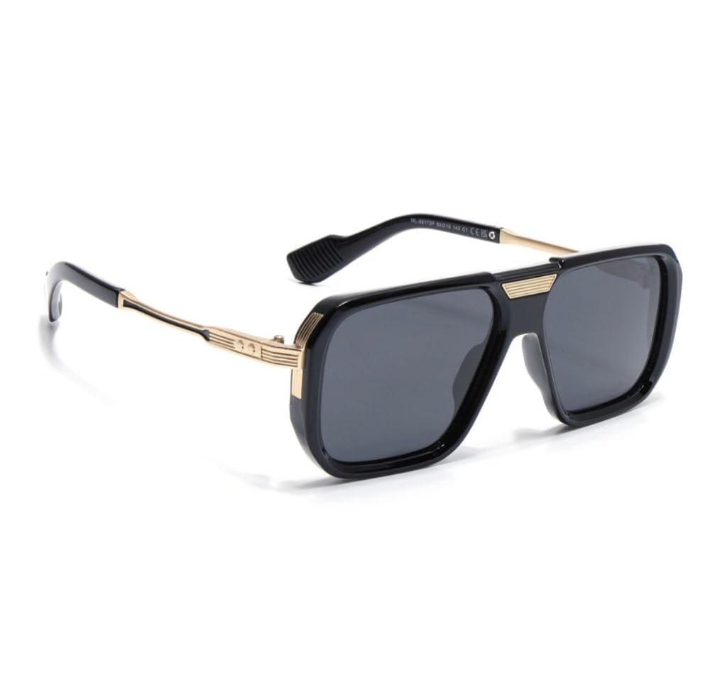 Polarized, UV Protection Retro Square Sunglasses (Free Size) (For Men,women Black)-picture-26