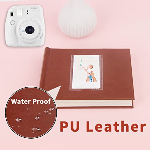 64 Pocket Mini Photo Album with Writing Space,Faux Leather Cover - Image 4