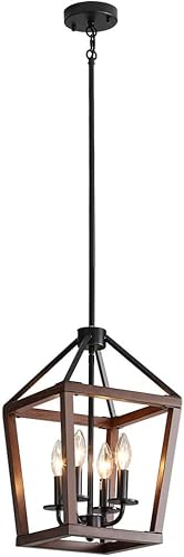 Miniatura 7 de Farmhouse Rustic Chandelier Light Fixtures,Vintage Pendant Hanging Lights and Iron Finish Chandeliers for Kitchen Island Dining Room Living Room