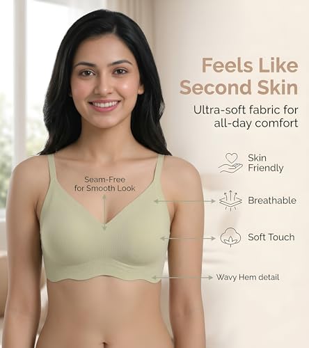 Image of DClub Wireless Bras for Women No Underwire Seamless Push Up Full Coverage Everyday Bra Comfortable Supportive Tshirt Bralette