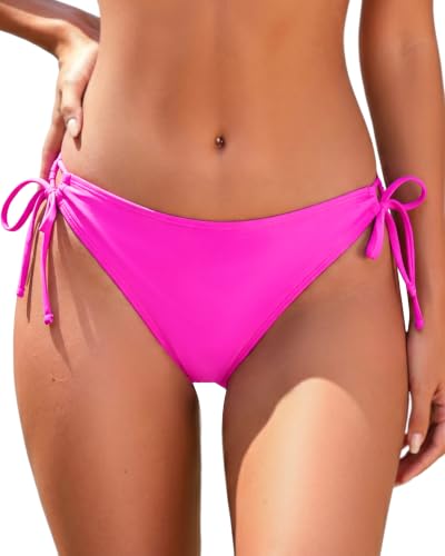 Image of Zmart Women's Side Tie Bikini Bottoms Full Coverage Bathing Suit