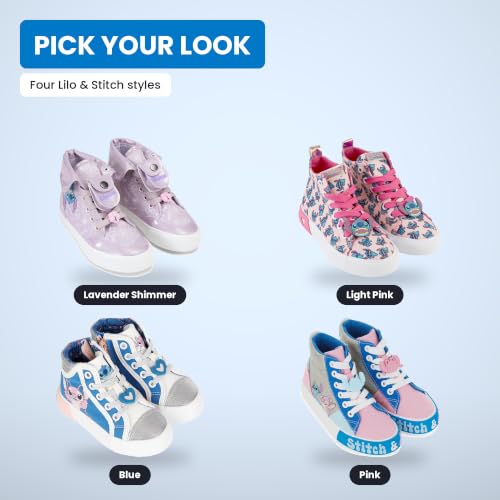 Disney Girls Lilo & Stitch Sneakers – Kids High Top Athletic Shoes, Lace-Up Canvas Sneaker for Toddler Little Big Kid - image 6