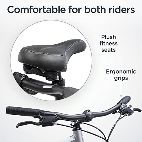 Schwinn Twinn Tandem Bike, 26 Inch Bike for Women and Men, 21-Speed Two Seater Bicycle, Fits Two Comfortably, Mechanical Disc Brakes, Plush Fitness Seat, Adult Tandem Bike by Schwinn - Image 3