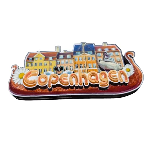 Imán Decorativo de Refrigerador 3D Madera Copenhagen miniatura 2
