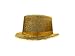 Nicky Bigs Novelties Adult Shiny Yellow Gold Glitter Mesh Top Hat Mardi Gras Party Costume Accessory