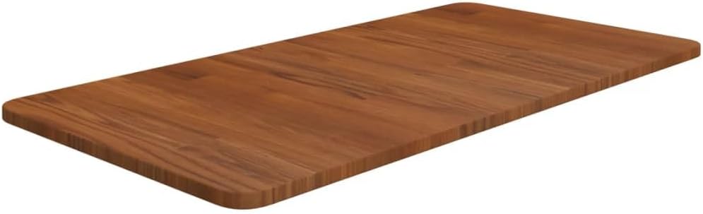 vidaXL Solid Wood Bathroom Countertop - Dark Brown, 80x40x1.5cm - Treated Oak Table Top, Versatile For Various Uses