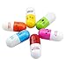 6pcs Mini Retractable Pill Ball Point Pen Micro Tiny Cute Novelty Capsule Ballpen Favor Gift Telescopic (Random Color)