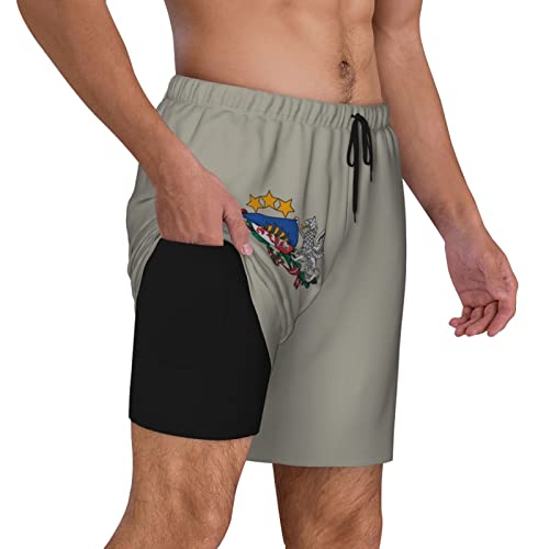 Short de bain homme avec carte des USA et drapeau canadien taille M