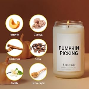 Homesick Scented Candles for Home (Pumpkin Picking) - 13.75 oz Natural Long-Lasting Soy Wax Blend Jar Candle Gifts for Women & Men, 60-80 Hours Burn Time - Notes of Pumpkin, Nutmeg & Ginger Homesick Scented Candles for Home Pumpkin Picking 1375 oz Natural Long Lasting Soy Wax Blend Jar Candle Gifts for Women Men 60 80 Hours Burn Time Notes of Pumpkin Nutmeg Ginger