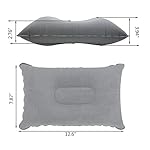 2 Pack Ultralight Inflatable Pillow Small Squared Flocked Fabric Air Pillow for Beach Hiking,Camping,Traveling,Napping,Desk Rest,Neck &Lumbar Support(Gray) - Image 3