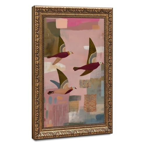 Tableau oiseau abstrait pour dynamiser un bureau ou mur blanc triste
