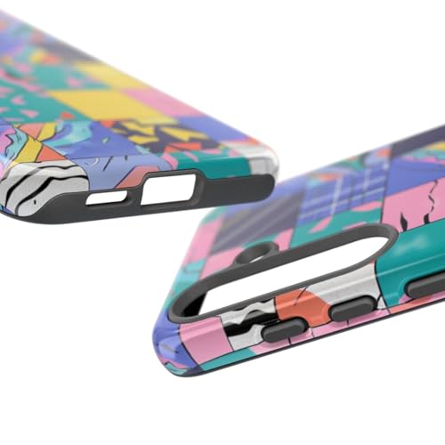 Coque Samsung S25 rigide rose anti-rayures à motif abstrait - 3