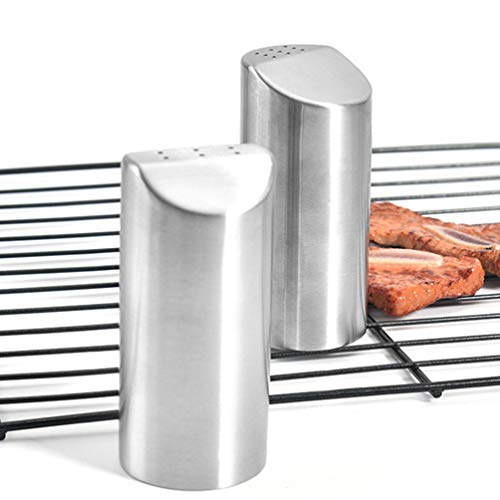 2 pçs de saleiro e pimenteiro de aço inoxidável da UPKOCH com orifícios para servir