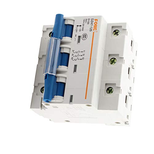 Aexit DZ47-125 3 Circuit Breakers Poles Circuit Breaker Overload Protection AC 400V Miniature Circuit Breakers 100A 10KA