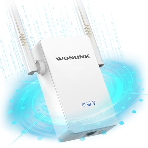 WONLINK WiFi Extender Booster WiFi Range Extender 300Mbps 2.4GHz Band Wireless Internet Booster Repeater for Home, Support Repeater/AP/Router Modes/Wired Connection,1-Click Setup, UK Plug