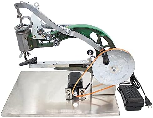 ColouredPeas 2021 Cobbler Sewing Machine 110V 250W Motor with Stainless Steel Base Eletrical and Manual Sets Leather Sewing Machine for Leather/Shoes/Bags/Clothes/Quilts/Coats/Trousers（Green）…