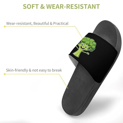 Cute Broccoli Non Slip Slides Sandals for Women Men Quick Drying Shower Shoes for Bathroom Pool Beach3