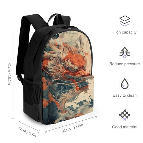Mochila escolar de dragón para niños de primaria y secundaria de nylon grande 2