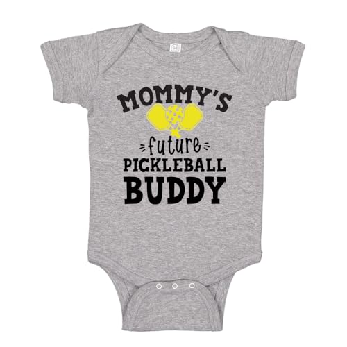 Image of Mommy's Future Pickleball Buddy Baby One Piece or Toddler T-Shirt Pickleball Baby Gift