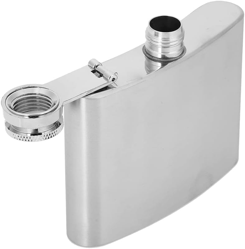 Stainless Steel Whiskey Flask, Portable Leakproof Drinking Flask Set for Men and Women with Funnel for Whiskey Vodka Tequila Rum Travel Outdoor Adventure (4 oz jug + 1 funnel)